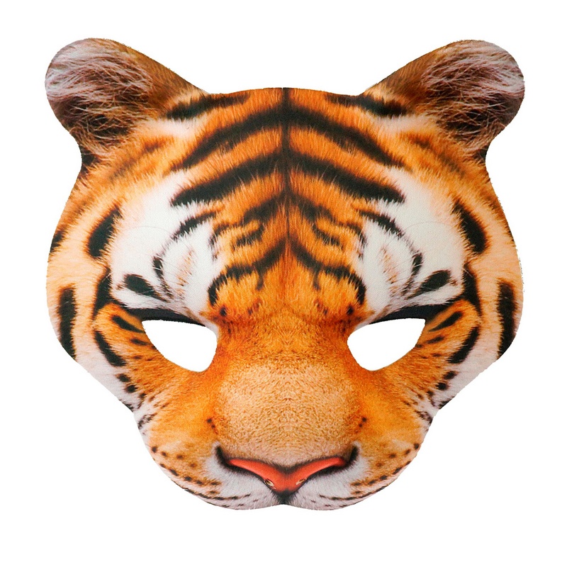 Tiger Halvmaske | Tiger Maske - Hovedtilbehør - Temashop