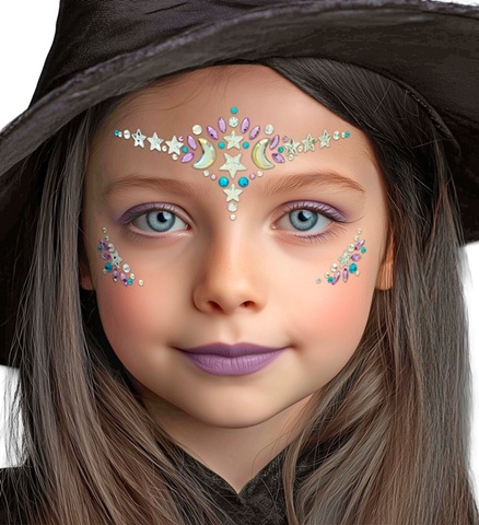 Måne & Stjerner Ansigtssmykker Pastel | Heks Sminke / Makeup - Makeup & Negle - Temashop