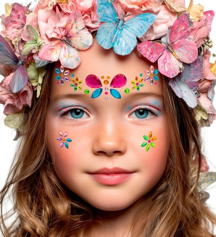 Flower Power Ansigtssmykker | Sommerfugl Sminke / Makeup - Makeup & Negle - Temashop