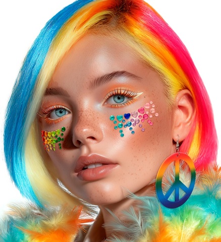 Pride Ansigtssmykker Regnbue | Pride Sminke / Makeup - Makeup & Negle - Temashop