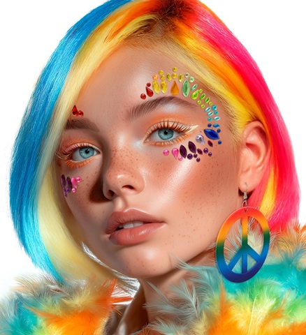 Regnbue Ansigtssmykker | Pride Sminke / Makeup - Makeup & Negle - Temashop