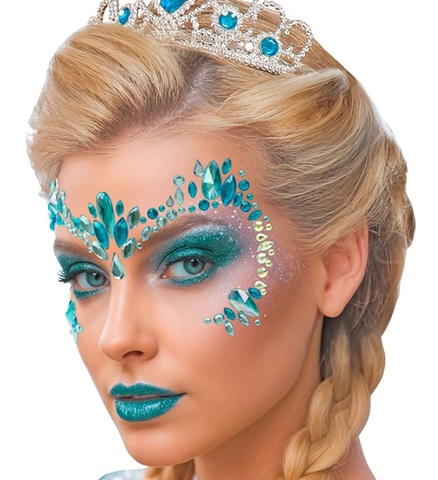 Sneprinsesse Ansigtssmykker Turkis | Frost Sminke / Makeup - Makeup & Negle - Temashop