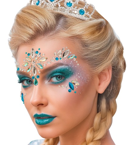 Isdronning Ansigtssmykker Turkis | Frost Sminke / Makeup - Makeup & Negle - Temashop