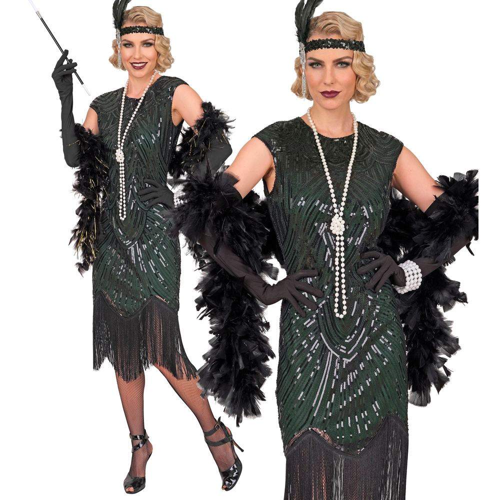 Grøn Charleston Flapperkjole | 20'erne Gangster kostume til kvinder - Temashop
