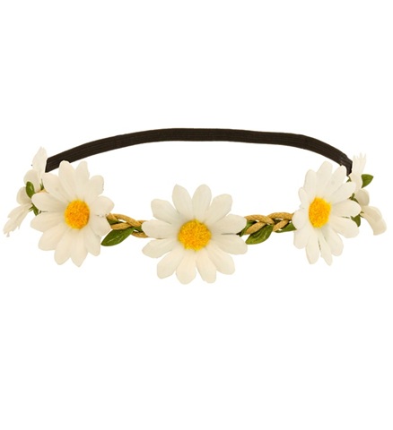 Marguerit Blomsterpandebånd | 60'erne Hippie Hårbøjle / Pandebånd / Hårbånd - Hovedtilbehør - Temashop