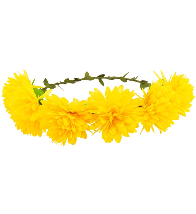 Solblomst Pandebånd Gul | 60'erne Hippie Hårbøjle / Pandebånd / Hårbånd - Hovedtilbehør - Temashop