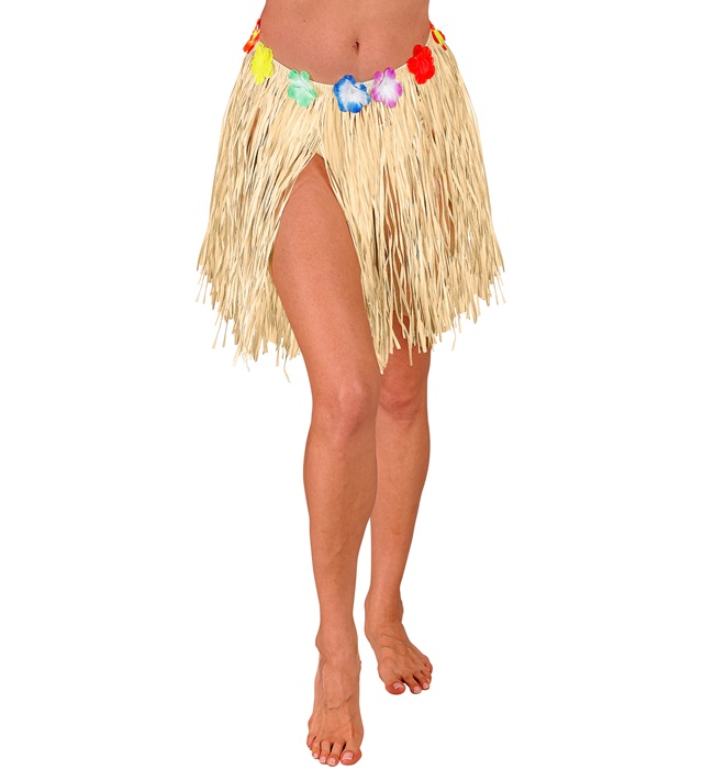 Hula Stråskørt Beige (40 cm) | Hawaii Bukser / Skørt / Shorts - Beklædning - Temashop