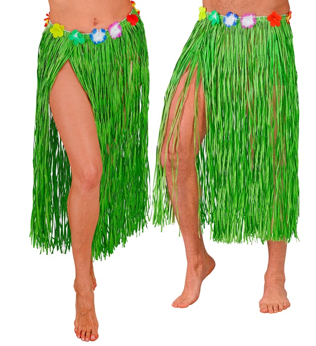 Hula Langt Stråskørt Grøn (80 cm) | Hawaii Bukser / Skørt / Shorts - Beklædning - Temashop