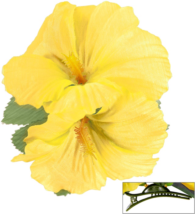 Hibiscus Hårclips Gul | Hawaii Hårclips - Hovedtilbehør - Temashop