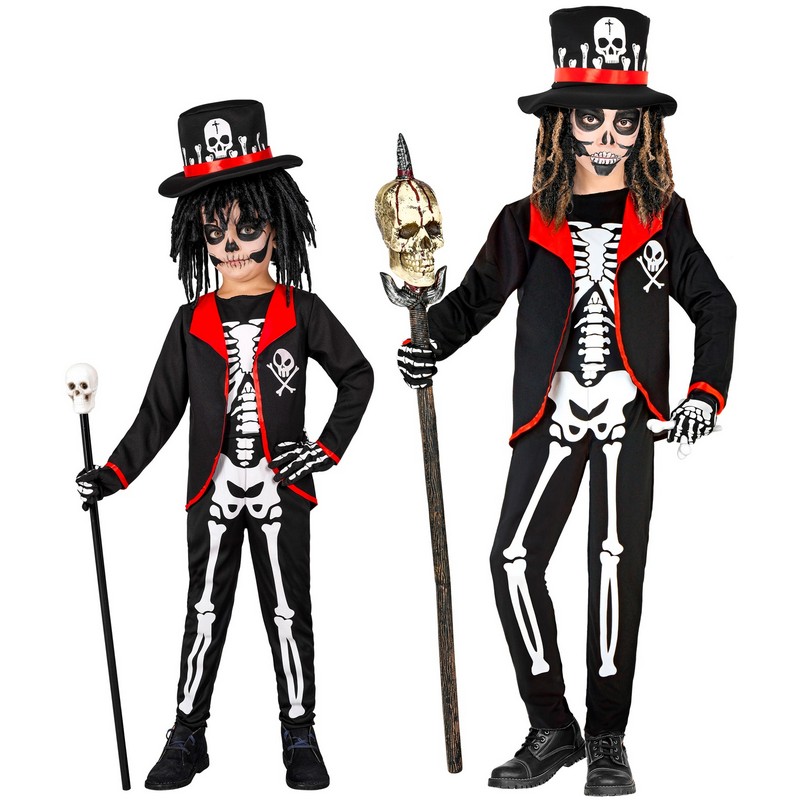 Voodoo Skelet Børnekostume - Halloween kostume til børn i størrelserne 104-158 | Voodoo udklædning til børn - Temashop