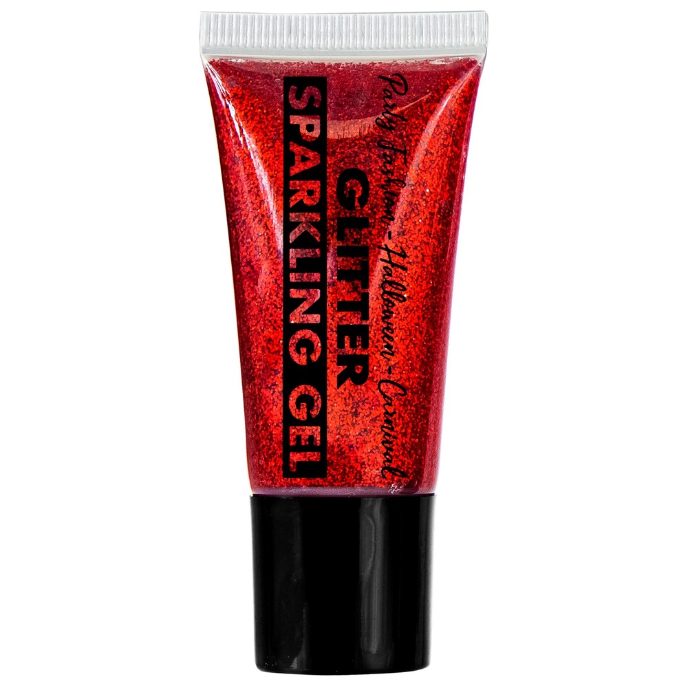 Glitter Gel Rød (25 ml) | Festival Sminke / Makeup - Makeup / Negle - Temashop