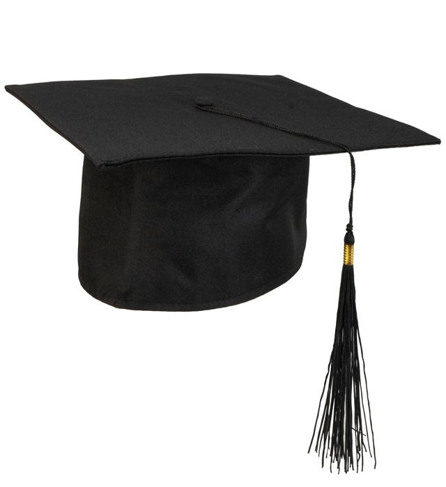 Graduationshat Sort | Studerende Hat / Hue / Hjelm - Hovedtilbehør - Temashop
