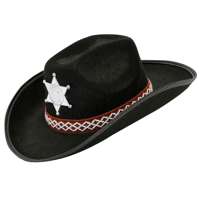 Sherif Cowboy Børnehat Sort | Det vilde vesten Hat / Hue / Hjelm - Hovedtilbehør - Temashop