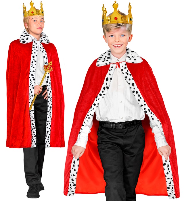 Konge Børnekappe Rød (90 cm) | Konge Kappe - Beklædning - Temashop