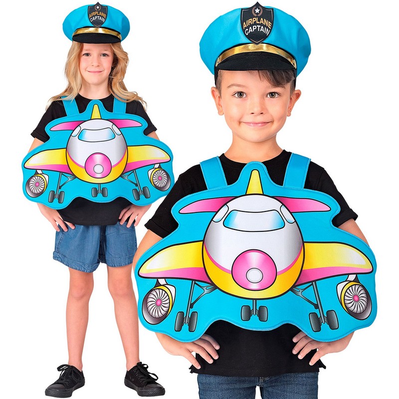 Pilot Bib Børnekostume - Professioner kostume til børn | Pilot udklædning til børn - Temashop