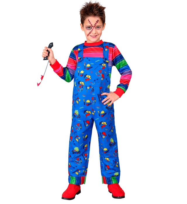 Drækerdukke Børnekostume Blå - TV-serier / Film kostume til børn i størrelserne 92-158 | Chucky udklædning til børn - Temashop