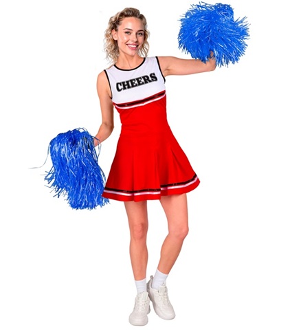 Amerikansk Cheerleader Kostume Rød