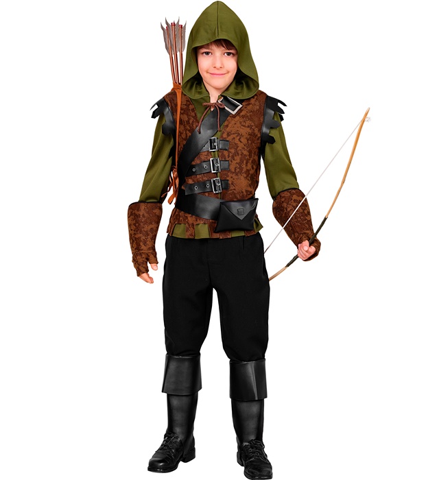 Middelalder Bueskytte Børnekostume - Fantasy / Eventyr kostume til børn i størrelserne 104-158 | Robin Hood udklædning til børn - Temashop