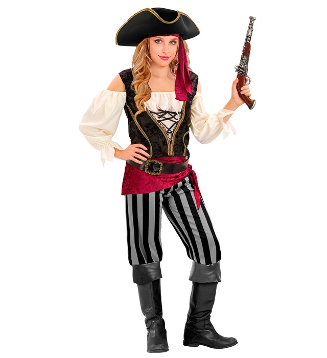 Piratpige Kostume - Temafester kostume til børn i størrelserne 116-158 | Pirat udklædning til børn - Temashop
