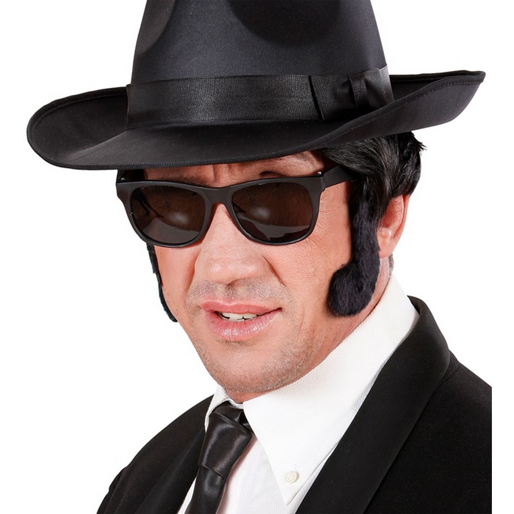 Rock'n'Roll Bakkenbarter Sort | Elvis Skæg - Hovedtilbehør - Temashop