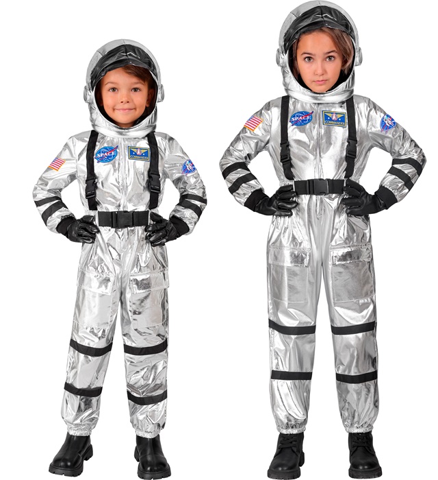 Astronaut Børnekostume Sølv