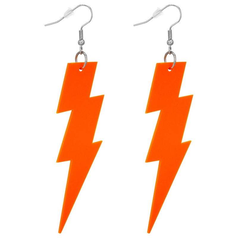 80'er Lyn Øreringe Orange | 80'erne Totally Øreringe - Smykker - Temashop