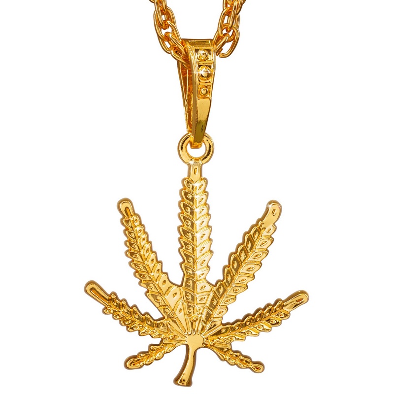 Weed Halskæde Guld (65 cm) | Weed Halskæder - Smykker - Temashop