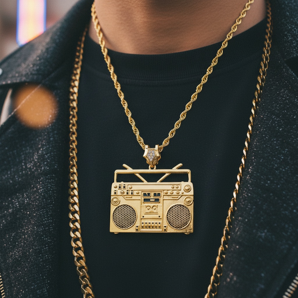 Radio Halskæde Guld (65 cm) | Pimp Halskæder - Smykker - Temashop