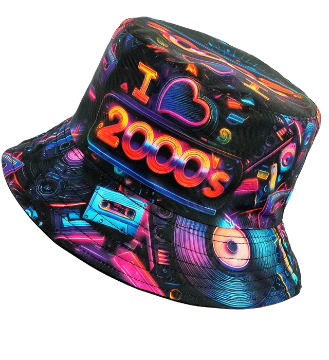 I Love 2000's Bøllehat | 2000s Hat / Hue / Hjelm - Hovedtilbehør - Temashop