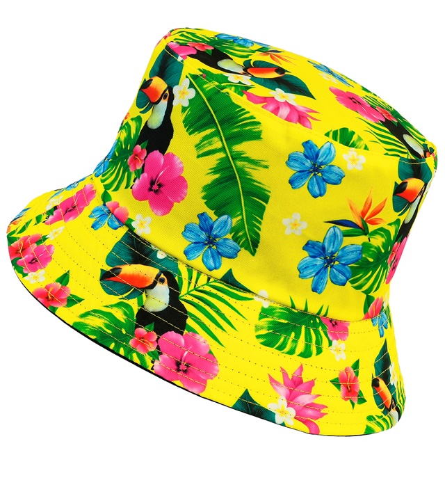 Tukan Hawaii Bøllehat Gul | Hawaii Hat / Hue / Hjelm - Hovedtilbehør - Temashop