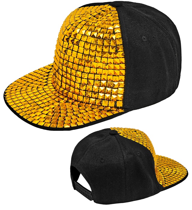 Bling Nitte Kasket Guld | 90'erne Retro Hat / Hue / Hjelm - Hovedtilbehør - Temashop
