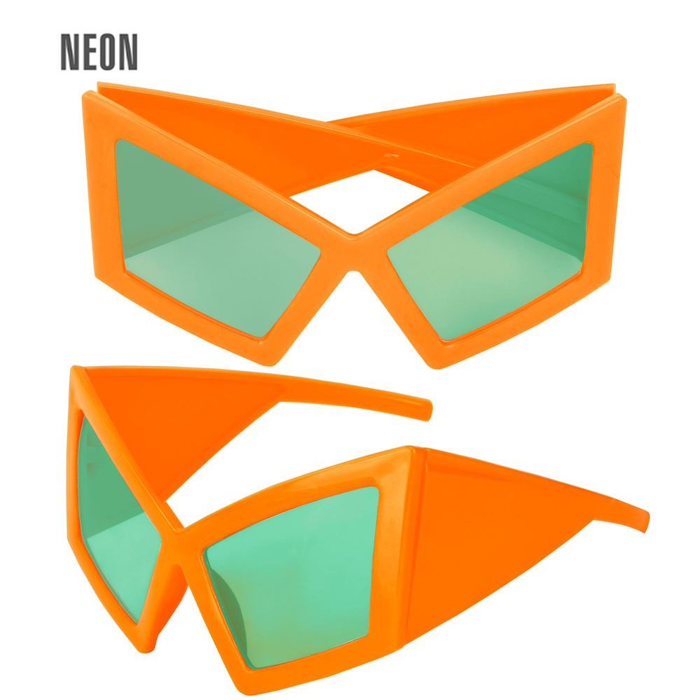 Neon Orange Partybriller | UV / Neon Briller - Hovedtilbehør - Temashop