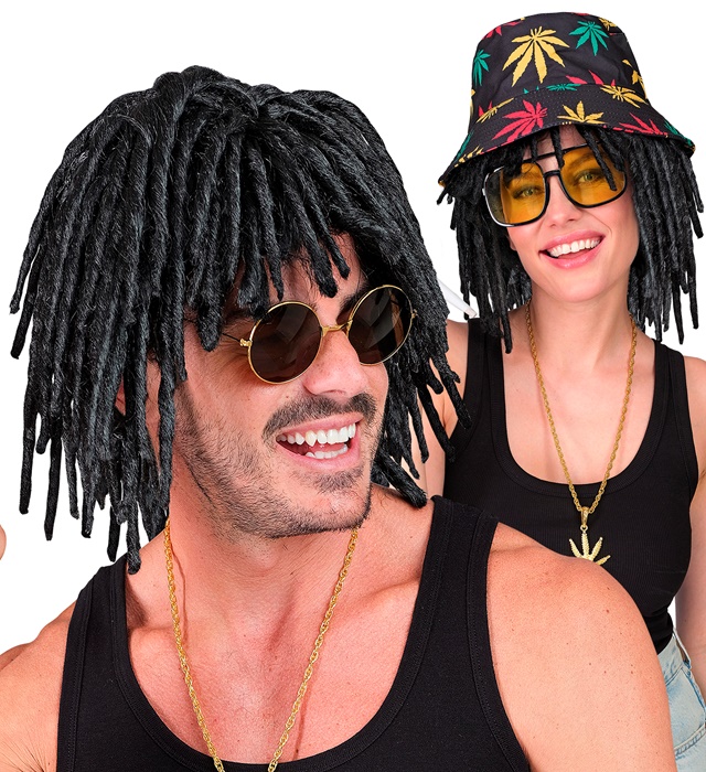 Reggae Dreadlock Paryk Sort | Jamaica Paryk - Hovedtilbehør - Temashop