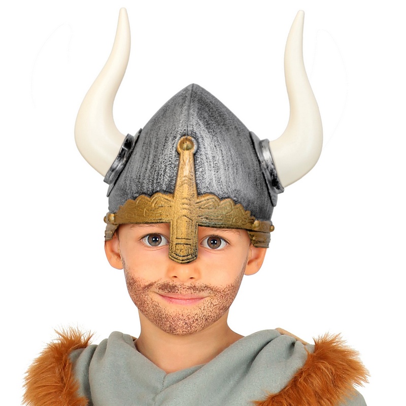 Viking Børnehjelm Sølv | Viking Hat / Hue / Hjelm - Hovedtilbehør - Temashop