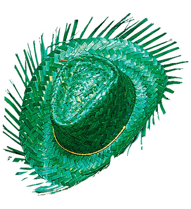 Sombrero Stråhat Grøn (59 cm) | Hawaii Hat / Hue / Hjelm - Hovedtilbehør - Temashop