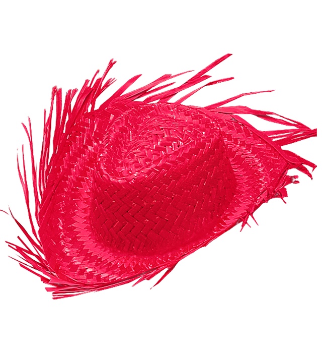 Sombrero Stråhat Neonpink (59 cm) | Hawaii Hat / Hue / Hjelm - Hovedtilbehør - Temashop