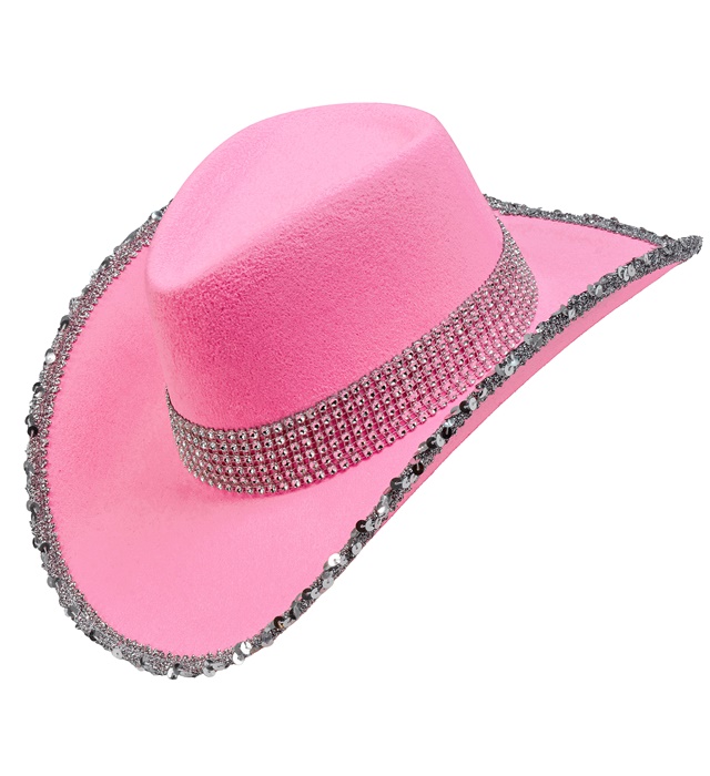 Glimmer Cowboyhat Lyserød | Det vilde vesten Hat / Hue / Hjelm - Hovedtilbehør - Temashop
