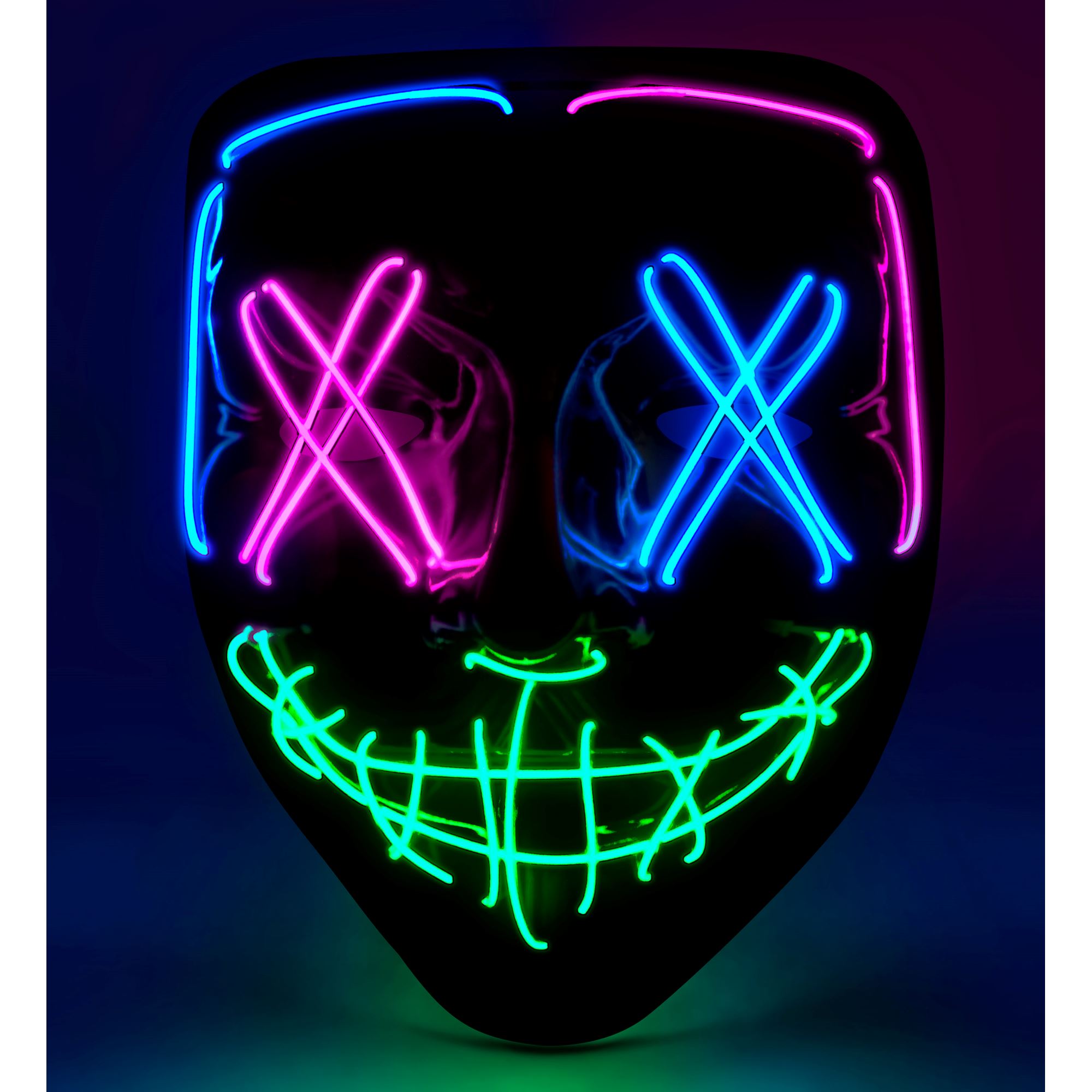 Purge LED Maske Blå/Pink/Grøn