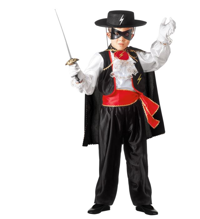 Maskeret Helt Børnekostume - Fantasy / Eventyr kostume til børn i størrelserne 98-110 | Zorro udklædning til børn - Temashop