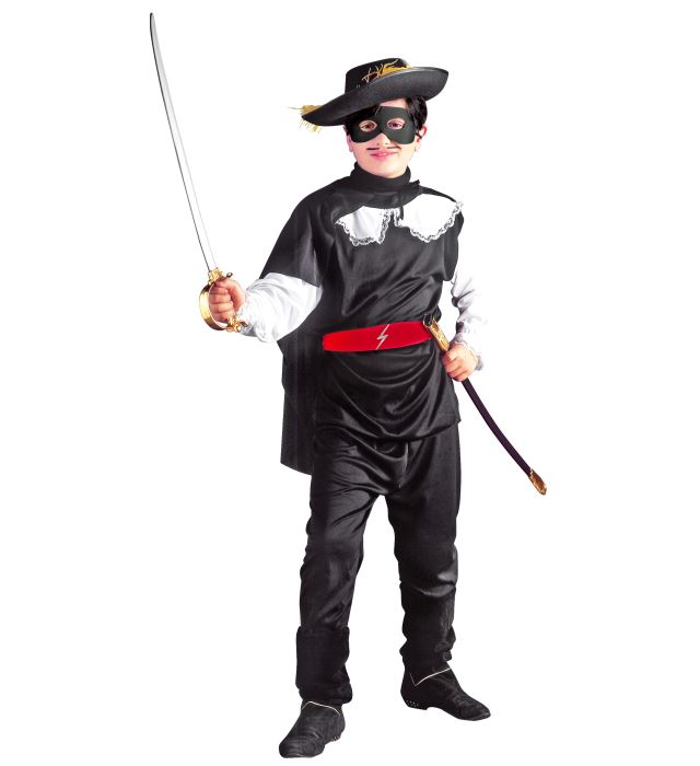 Maskeret Sværdhelt Børnekostume - Fantasy / Eventyr kostume til børn i størrelserne 104-158 | Zorro udklædning til børn - Temashop