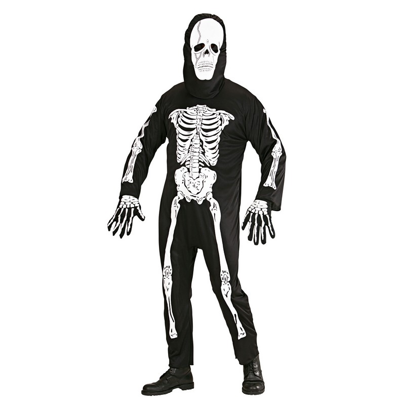 Klassisk Skelet Kostume - Halloween kostume til voksne i størrelserne S-XL | Skelet kostume til mænd - Temashop