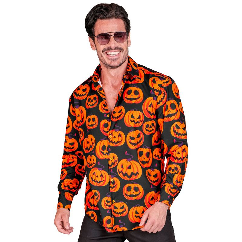 Græskar Skjorte - Halloween kostume til voksne i størrelserne S-XL | Græskar kostume til mænd - Temashop