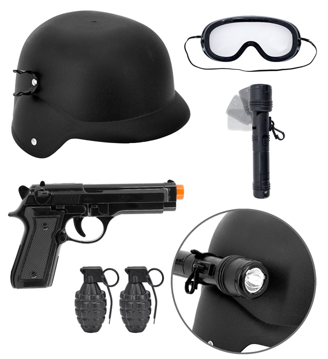 SWAT Børne Kostumekit Sort | Politi Kostumekit - Beklædning - Temashop