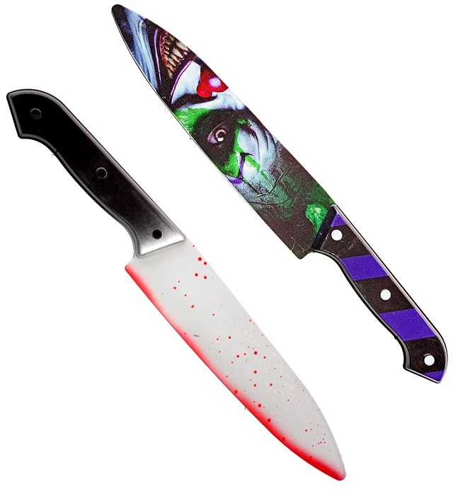 Blodig Klovnekniv (31 cm) | Horror Clown Våben - Kropstilbehør - Temashop