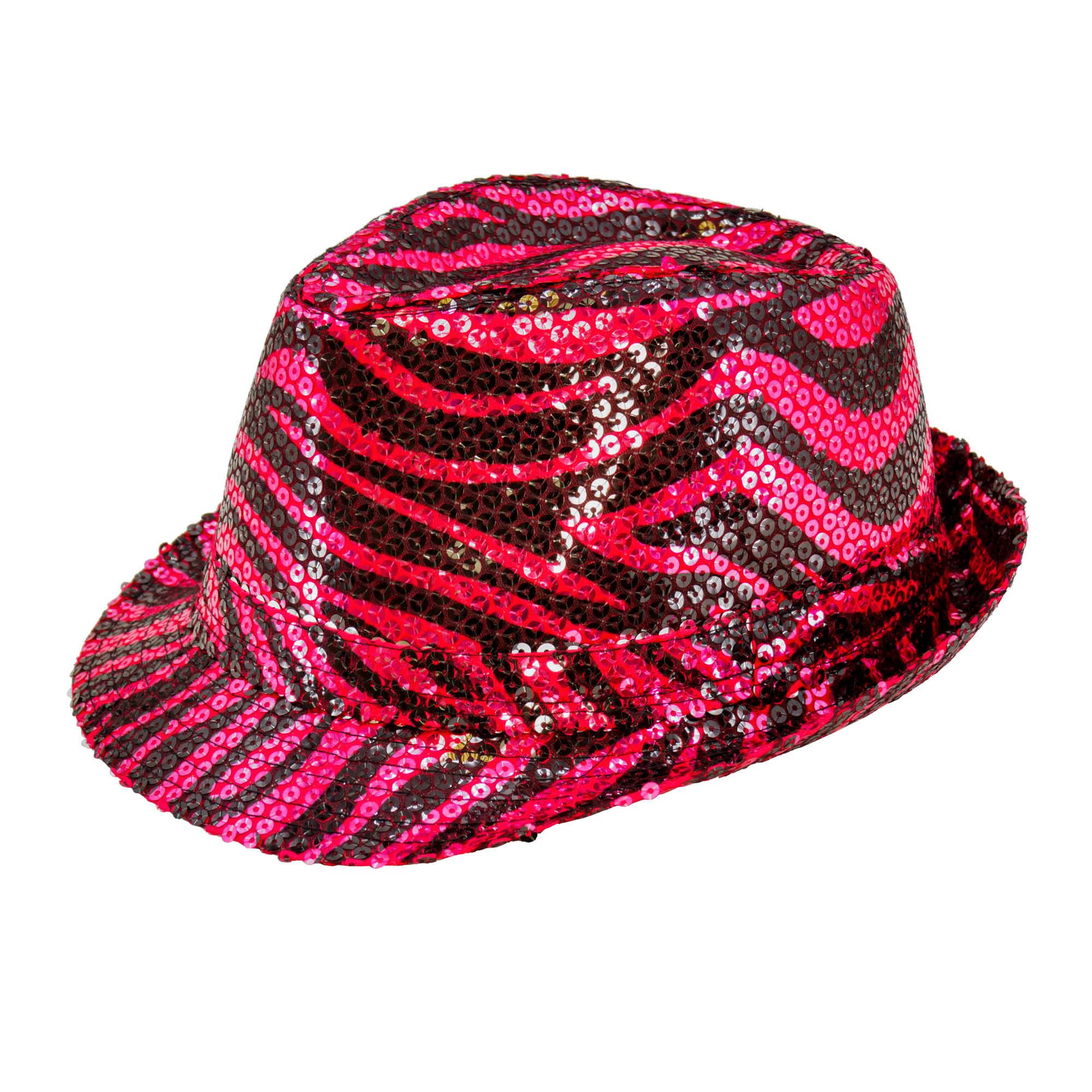 Zebrastribet Fedora Hat Pink | Zebra Hat / Hue / Hjelm - Hovedtilbehør - Temashop