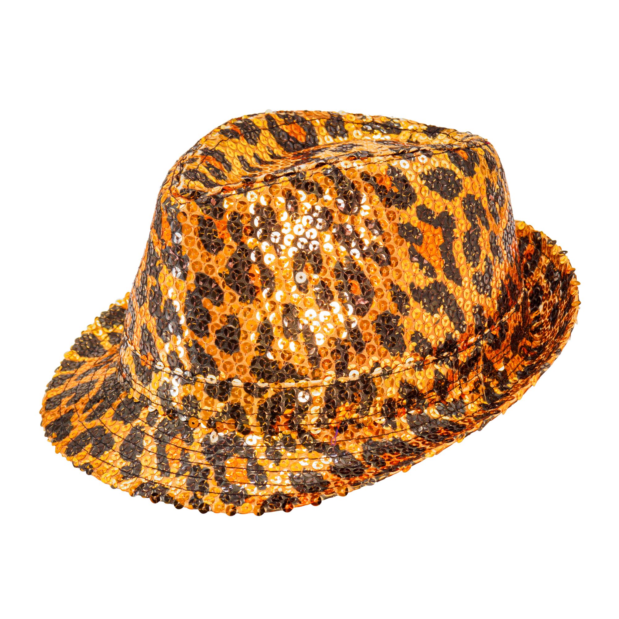 Leopardplettet Fedora Hat | Leopard Hat / Hue / Hjelm - Hovedtilbehør - Temashop