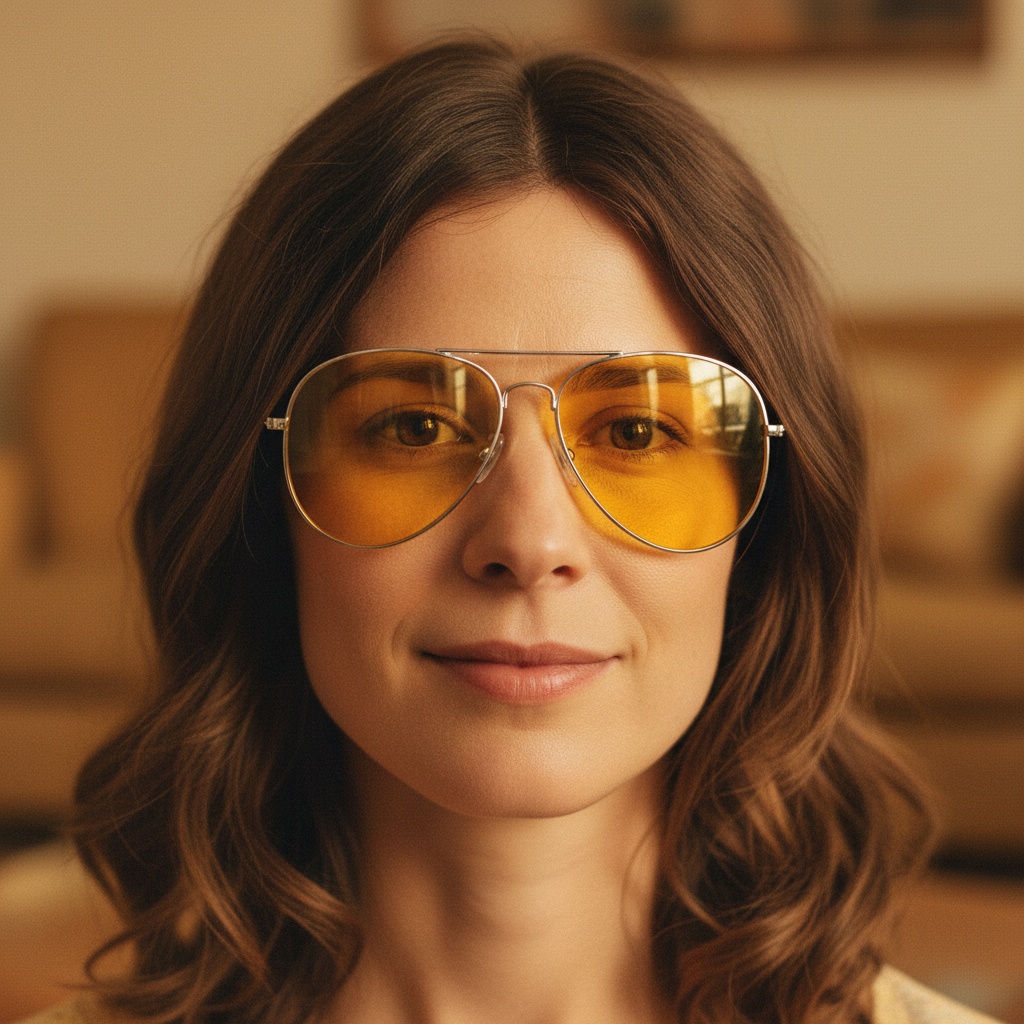 70'er Aviator Briller Gul | Gul tema Briller - Hovedtilbehør - Temashop