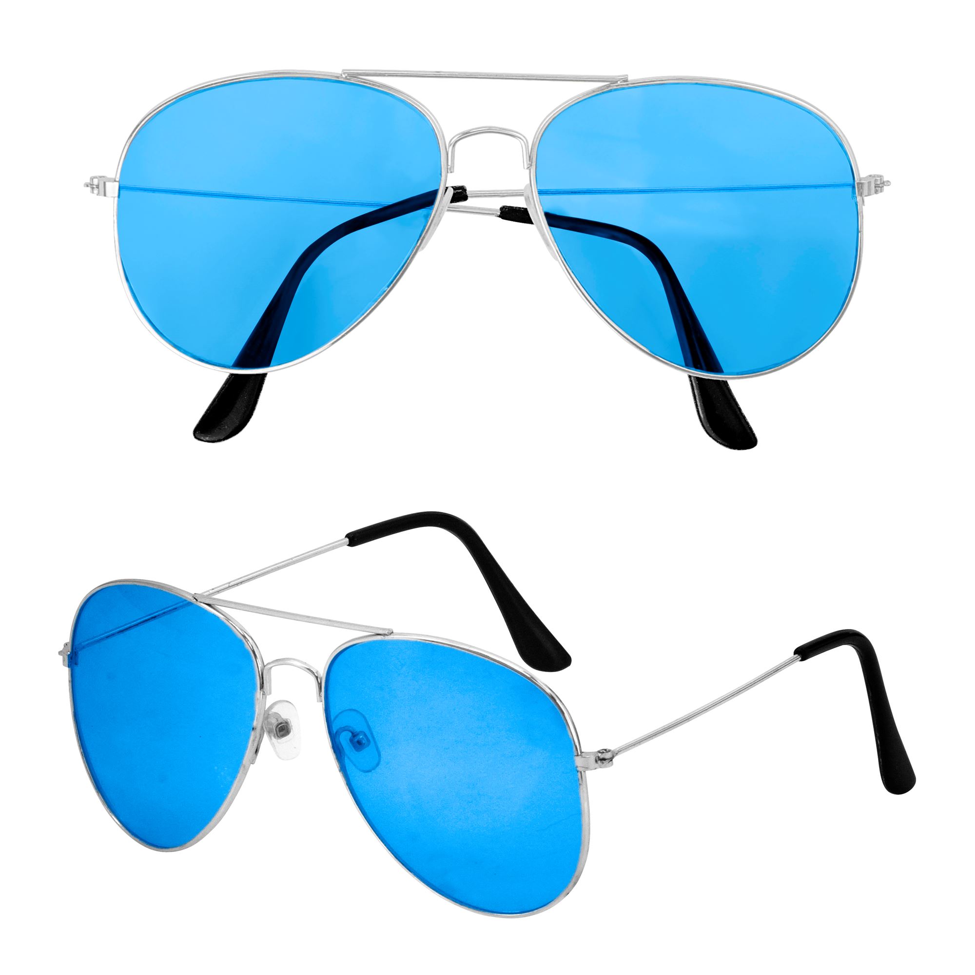 70'er Aviator Briller Blå | Blåt tema Briller - Hovedtilbehør - Temashop