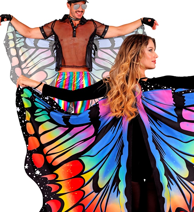 Sommerfuglevinger Regnbue (175 x 140 cm) | Sommerfugl Vinger - Kropstilbehør - Temashop