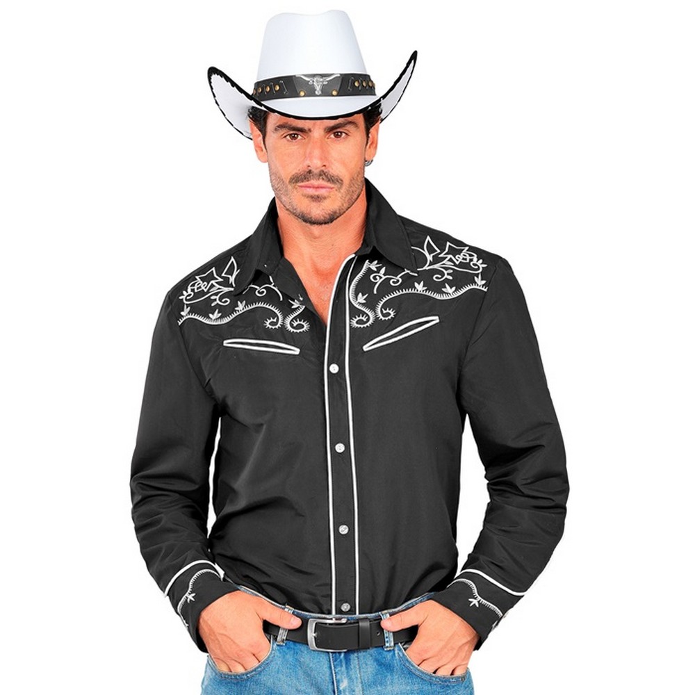 Cowboy Skjorte Sort | Det vilde vesten Overdel - Beklædning - Temashop